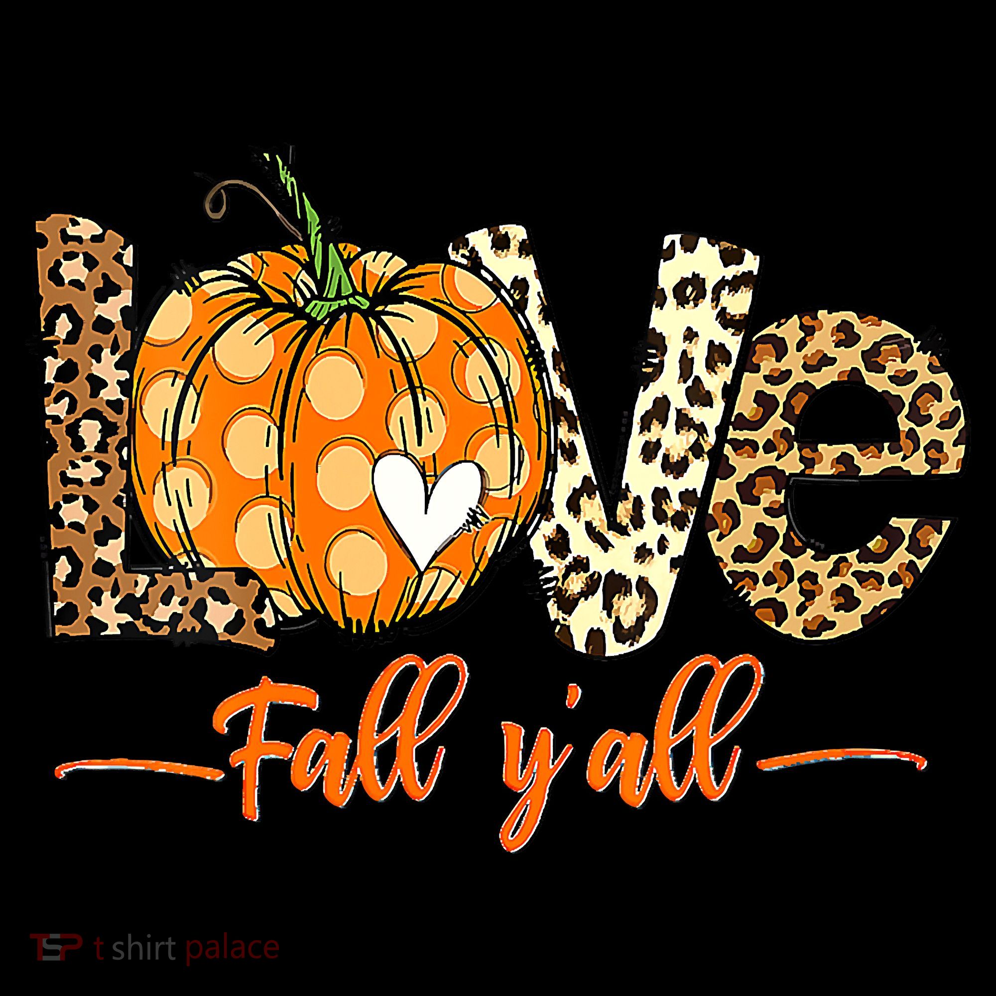 Love Fall Y'All Leopard Pumpkin Fall Tank Top