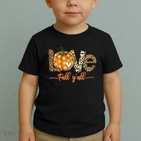 Love Fall Y'All Leopard Pumpkin Fall Toddler T-Shirt thumb 2