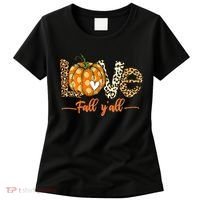 Love Fall Y'All Leopard Pumpkin Fall Women's T-Shirt thumb 0