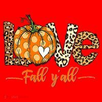 Love Fall Y'All Leopard Pumpkin Fall Santa Hat thumb 1