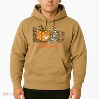 Love Fall Y'All Leopard Pumpkin Fall Hoodie thumb 2