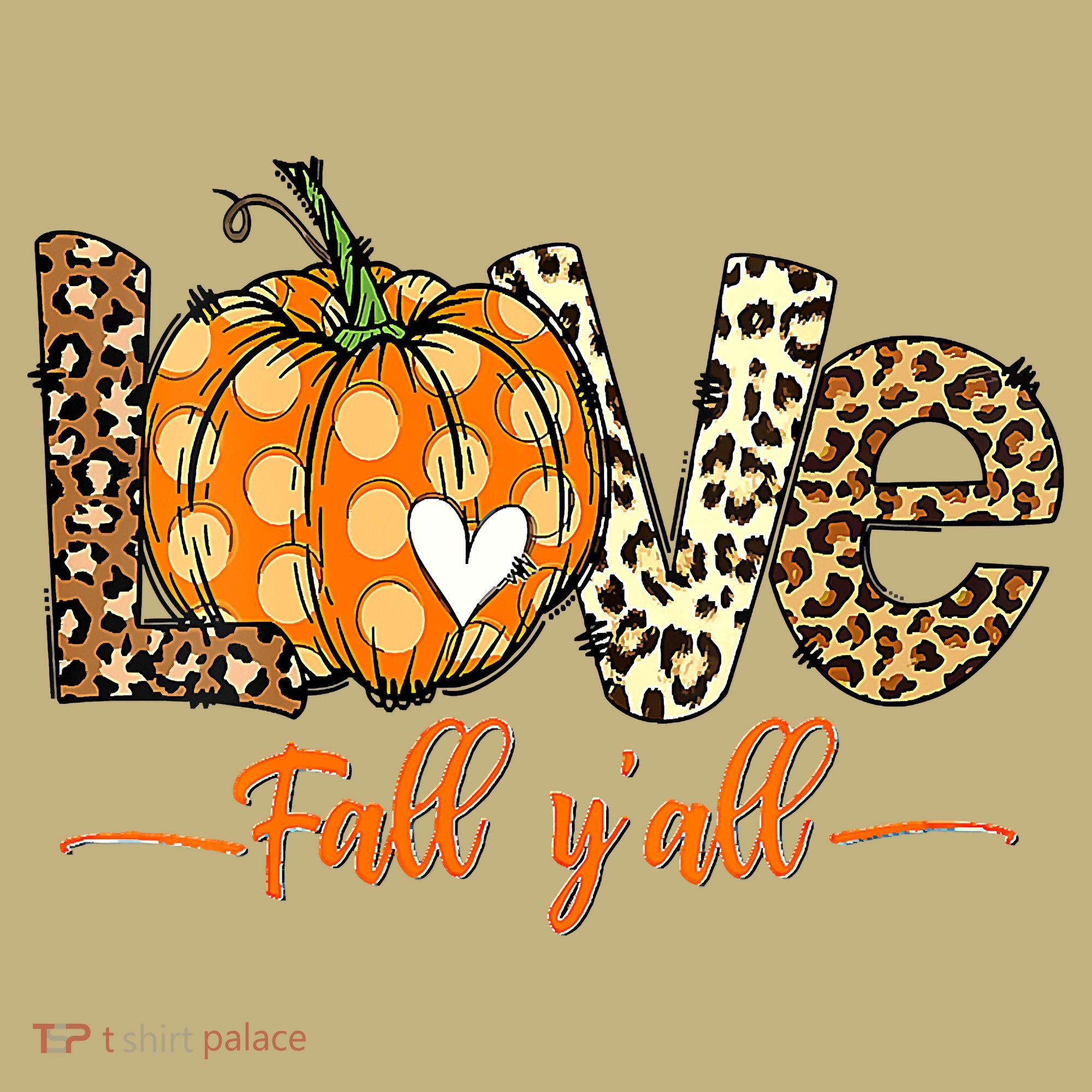 Love Fall Y'All Leopard Pumpkin Fall Long Sleeve Shirt