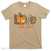 Love Fall Y'All Leopard Pumpkin Fall T-Shirt thumb 0