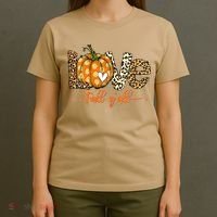 Love Fall Y'All Leopard Pumpkin Fall T-Shirt thumb 4