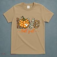 Love Fall Y'All Leopard Pumpkin Fall T-Shirt thumb 5