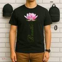 Lotus Flower Yoga Breathe Meditation Gift Peace Love T-Shirt thumb 6