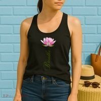 Lotus Flower Yoga Breathe Meditation Gift Peace Love Women's Tank Top thumb 2