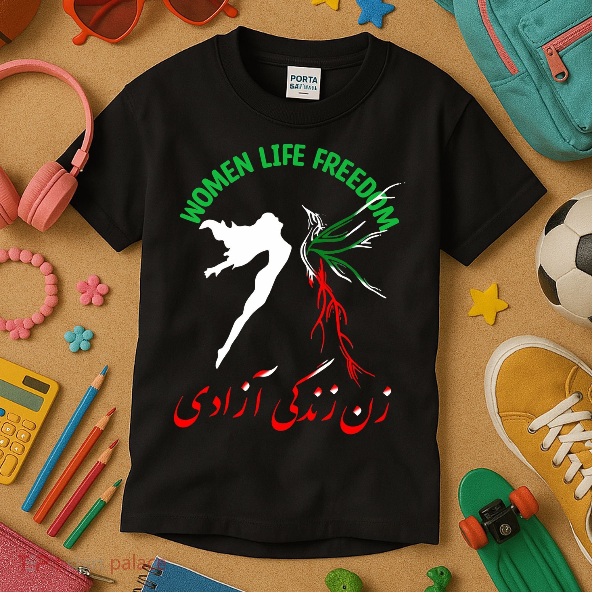Life Freedom Zan Zendegi Azadi Iran Free Iranian Kids T-Shirt