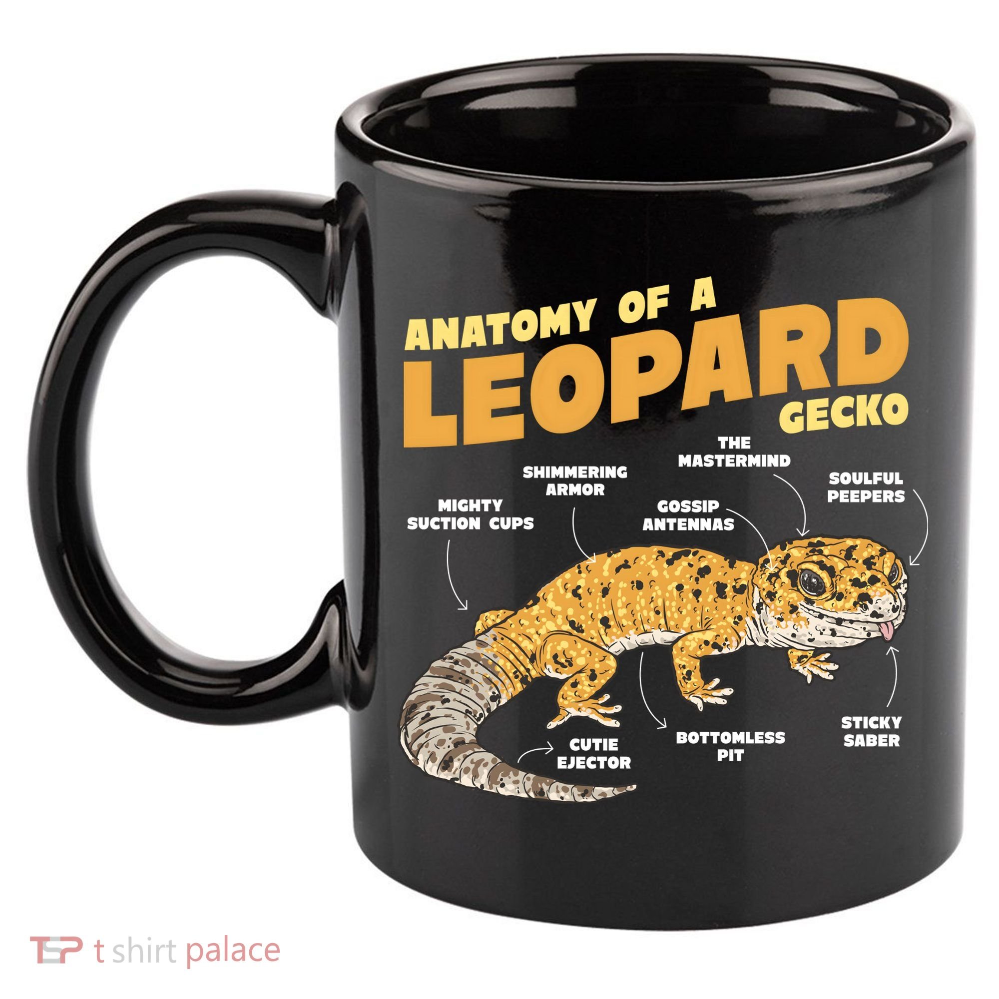 Leopard Gecko Anatomy 11oz C Handle Ceramic Mug