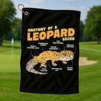 Leopard Gecko Anatomy Golf Towel thumb 1