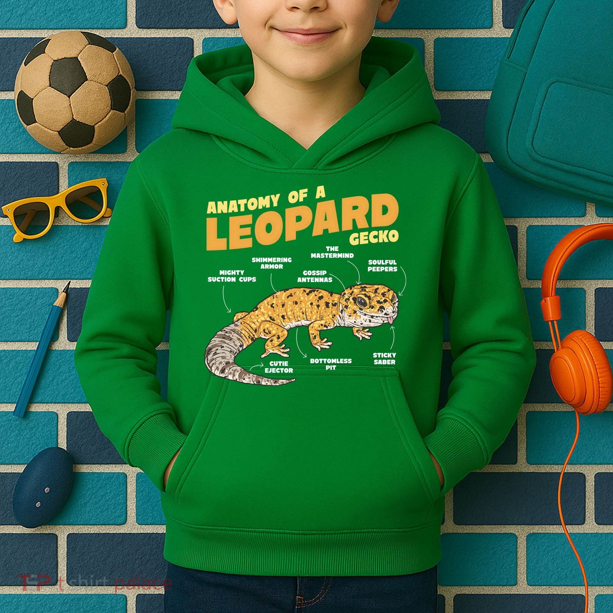 Leopard Gecko Anatomy Kids Hoodie