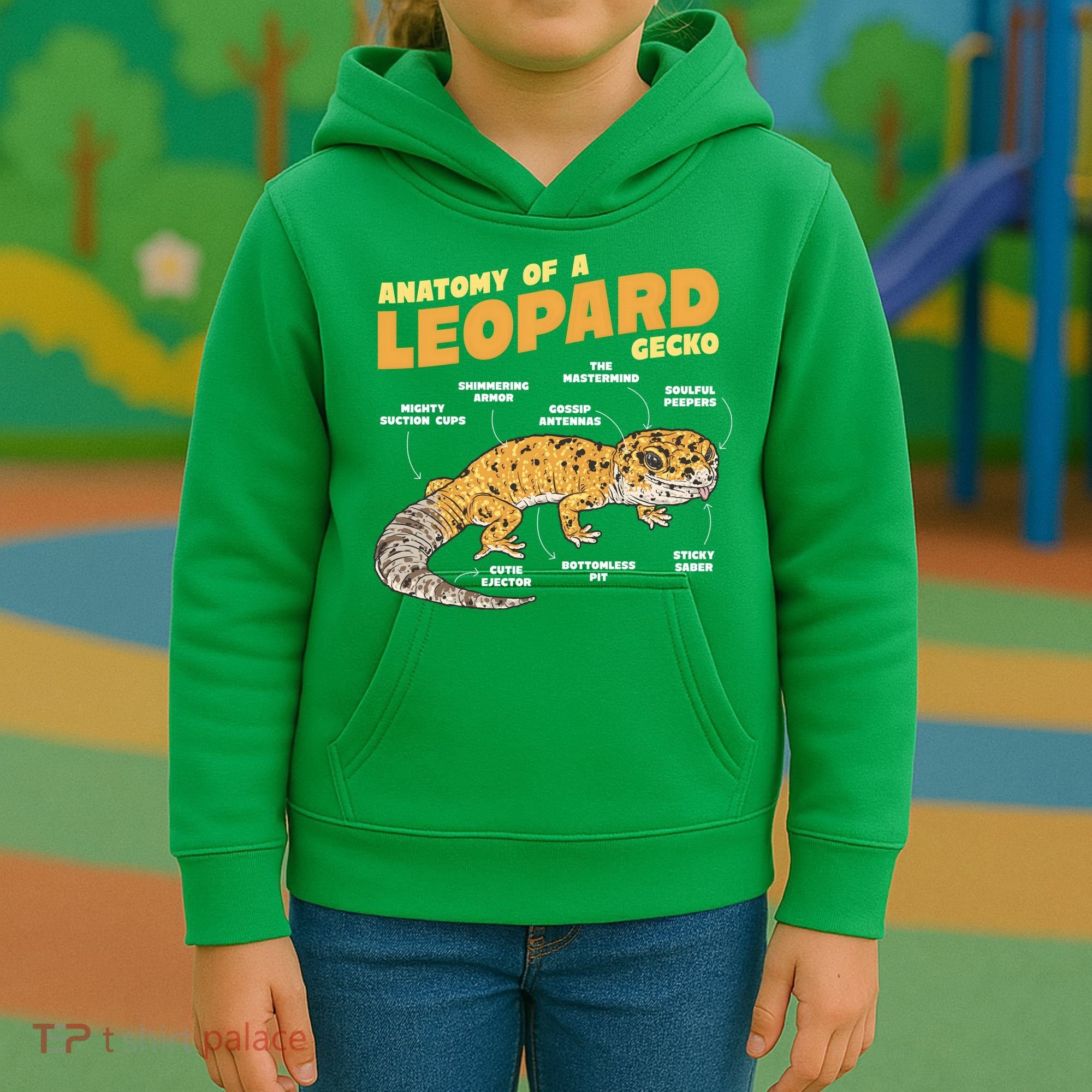Leopard Gecko Anatomy Kids Hoodie