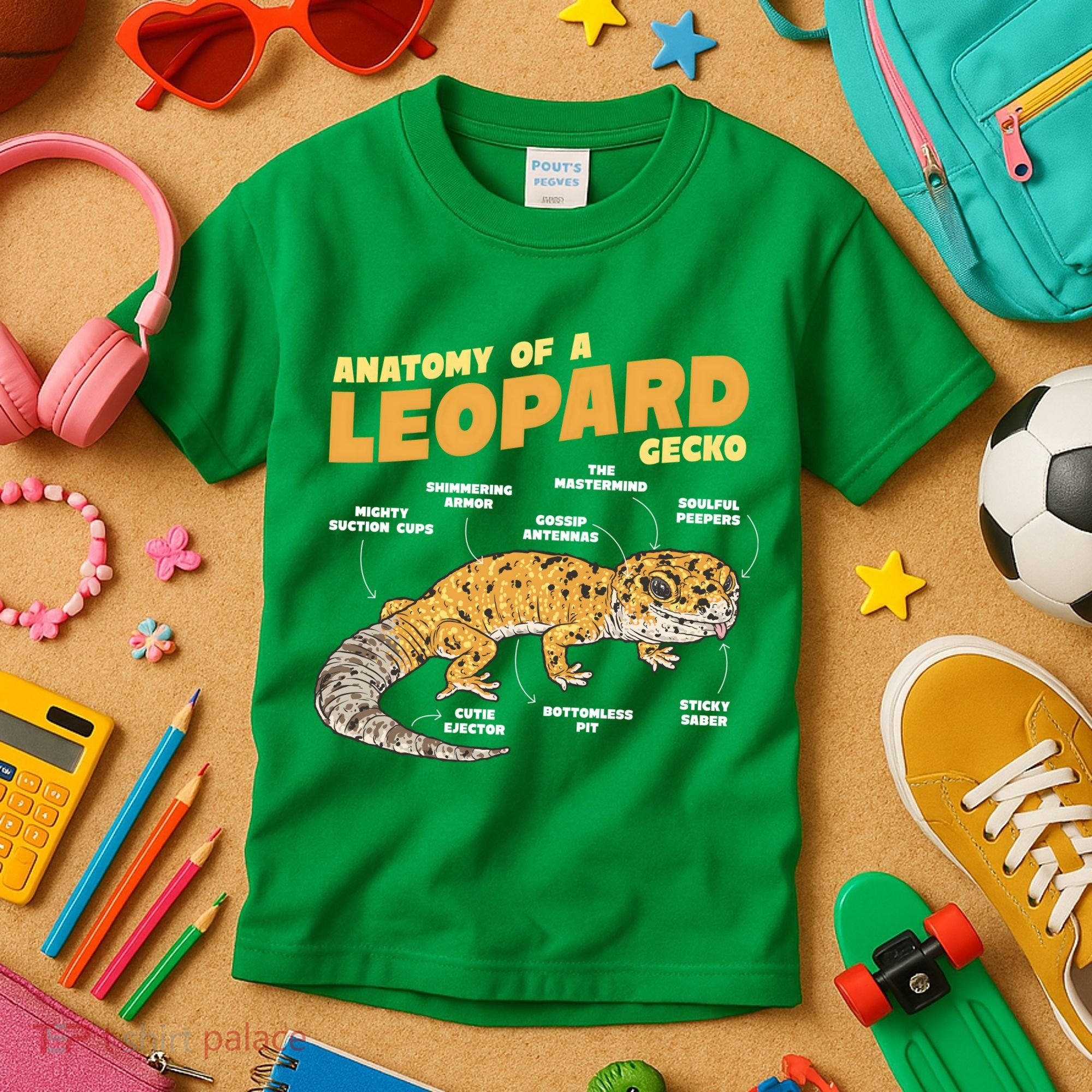 Leopard Gecko Anatomy Kids T-Shirt