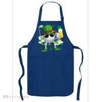 Leprechaun Golf Ball With Stick And Glass Of Beer Patricks Day Gift Apron thumb 0