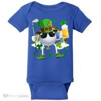 Leprechaun Golf Ball With Stick And Glass Of Beer Patricks Day Gift Baby Bodysuit thumb 0