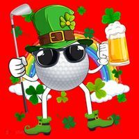 Leprechaun Golf Ball With Stick And Glass Of Beer Patricks Day Gift Santa Hat thumb 1