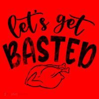 Let's Get Basted Funny Thanksgiving Turkey Santa Hat thumb 1