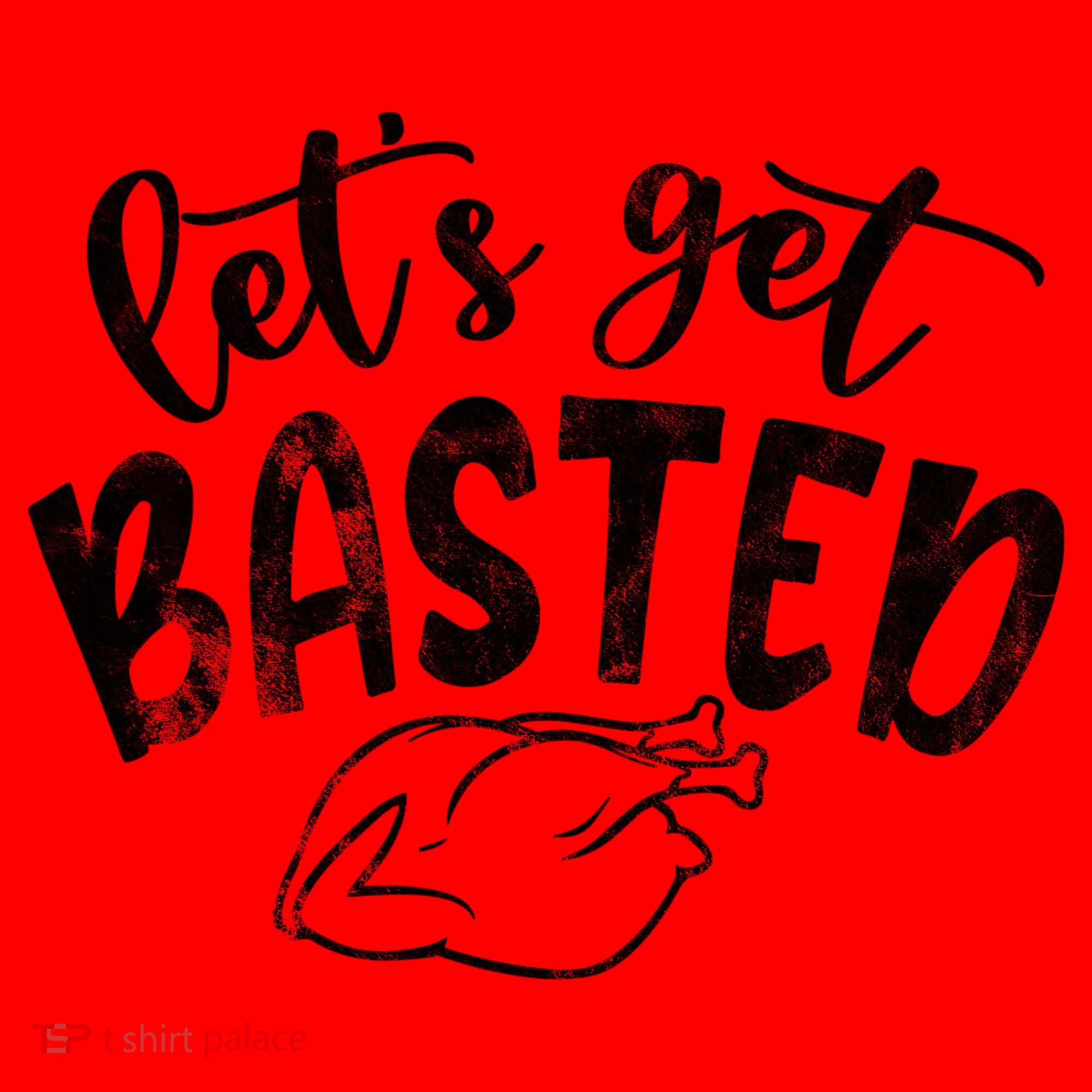 Let's Get Basted Funny Thanksgiving Turkey Santa Hat
