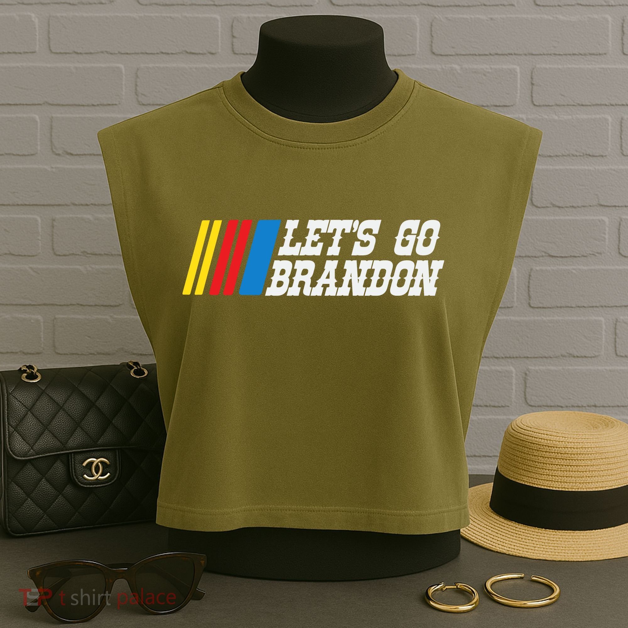 Let's Go Brandon Lets Go Brandon Lets Go Brandon Let's Go Brandon Garment-Dyed Women's Muscle Tee