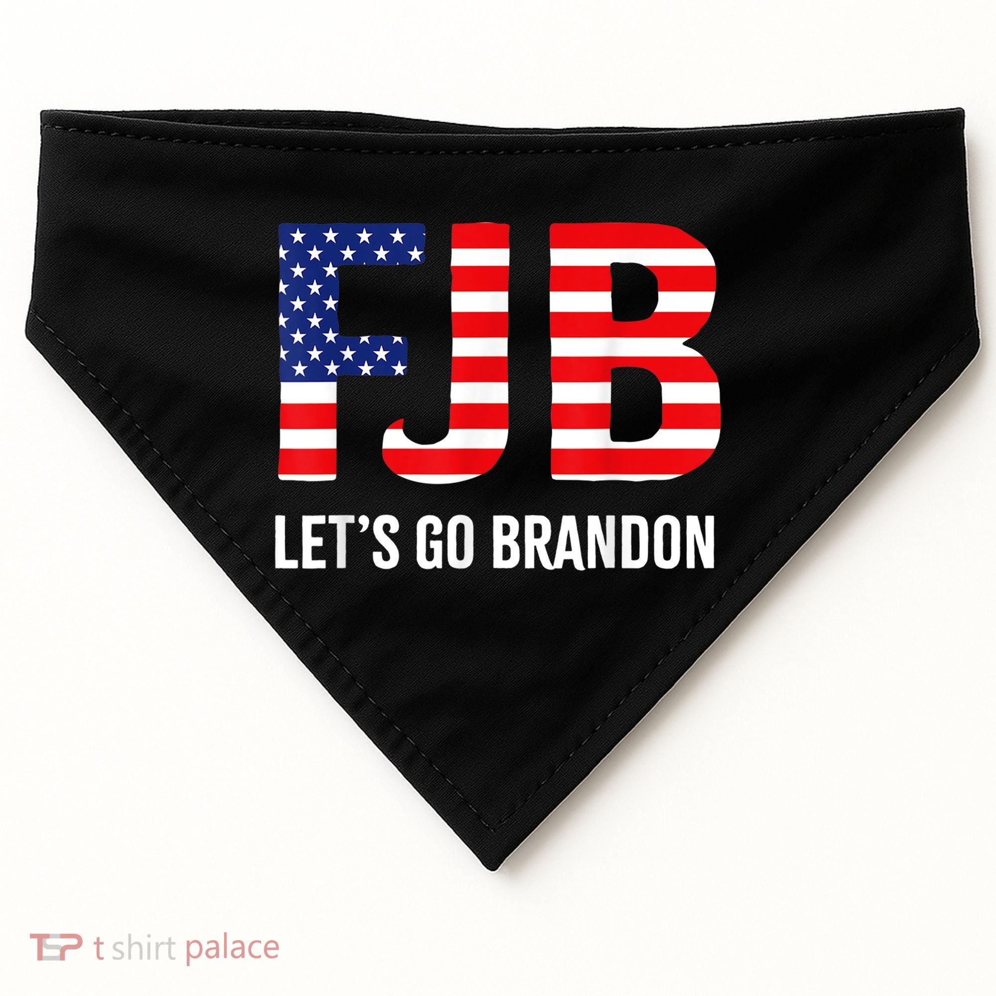 Let’s Go Brandon Conservative US Flag Gift USA-Made Doggie Bandana