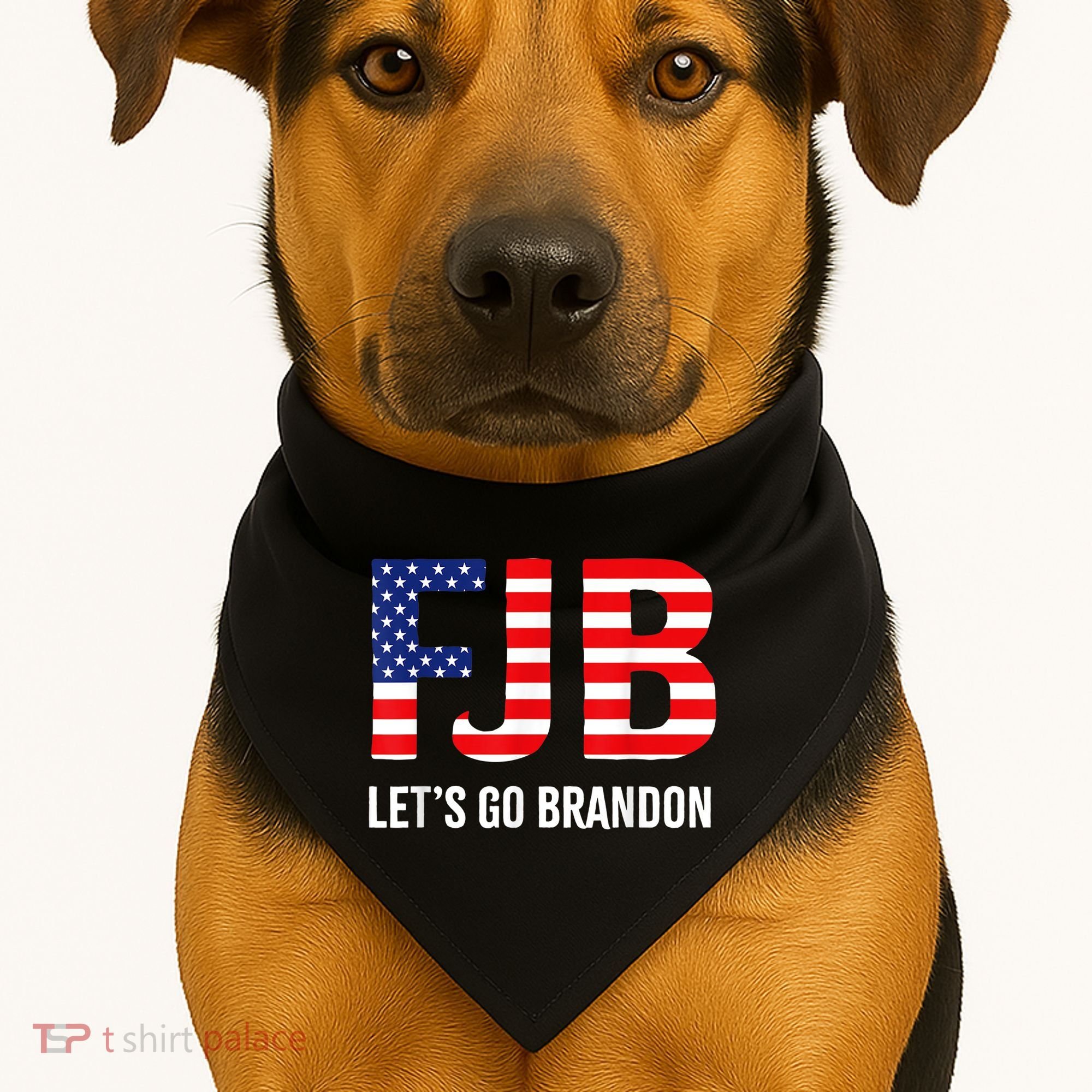 Let’s Go Brandon Conservative US Flag Gift USA-Made Doggie Bandana