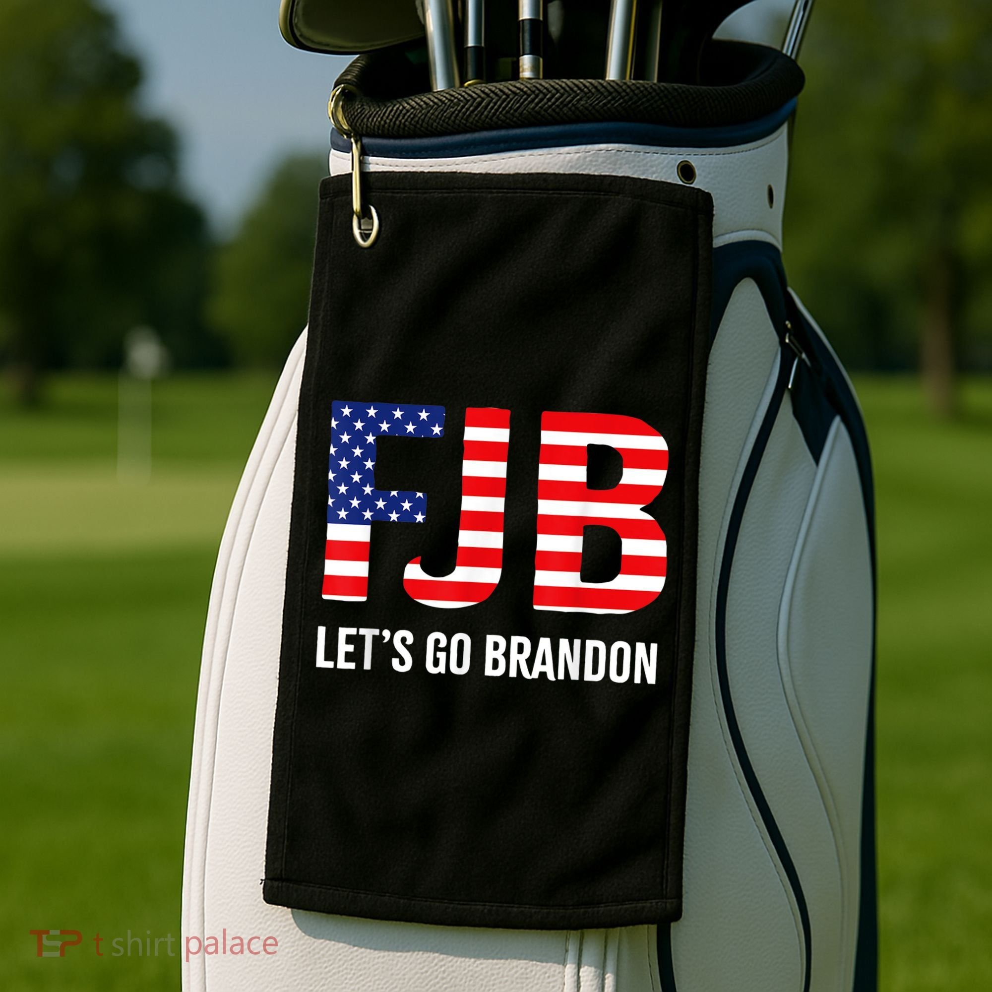Let’s Go Brandon Conservative US Flag Gift Golf Towel