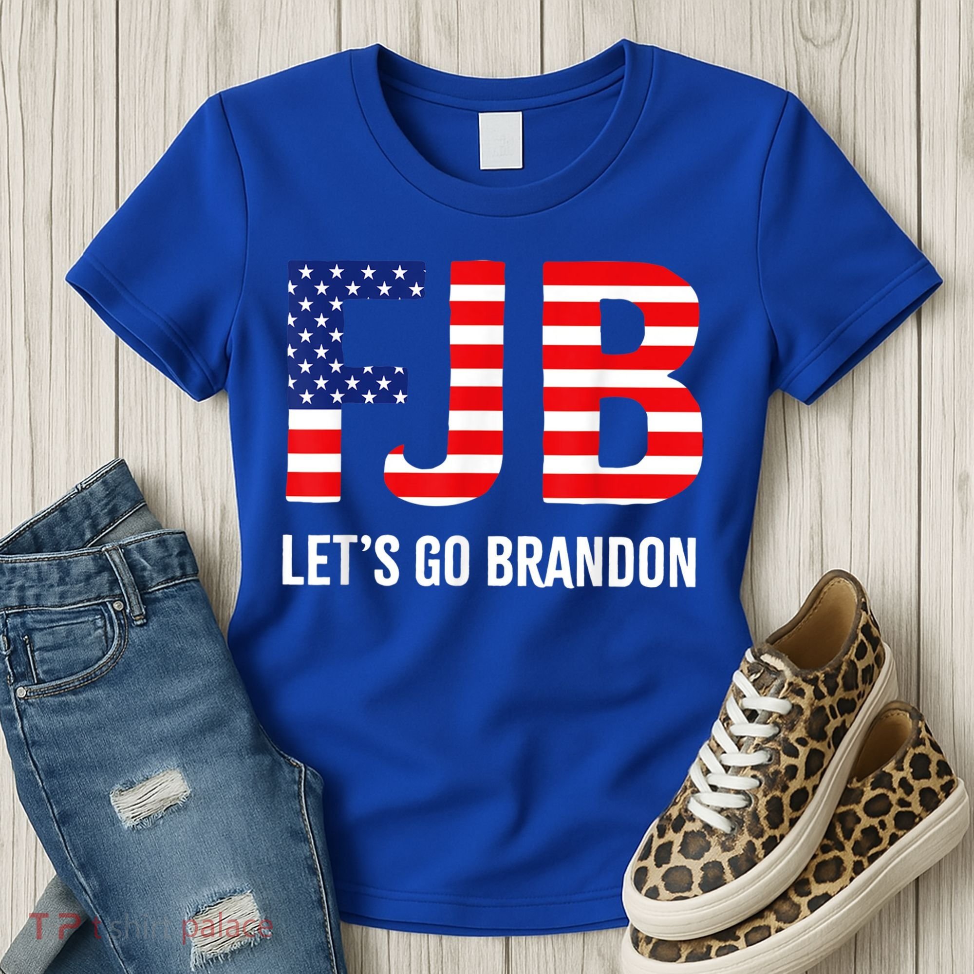 Let’s Go Brandon Conservative US Flag Gift Women's T-Shirt