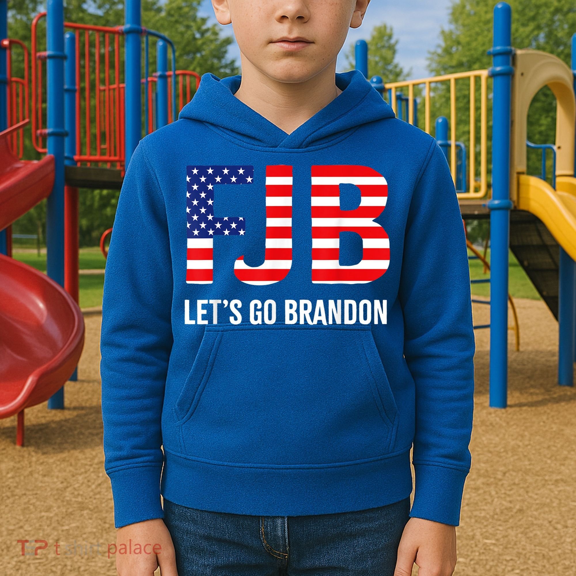 Let’s Go Brandon Conservative US Flag Gift Kids Hoodie