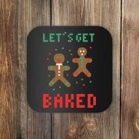 Let's Get Baked Gingerbread Cookie Funny Christmas Coaster thumb 0