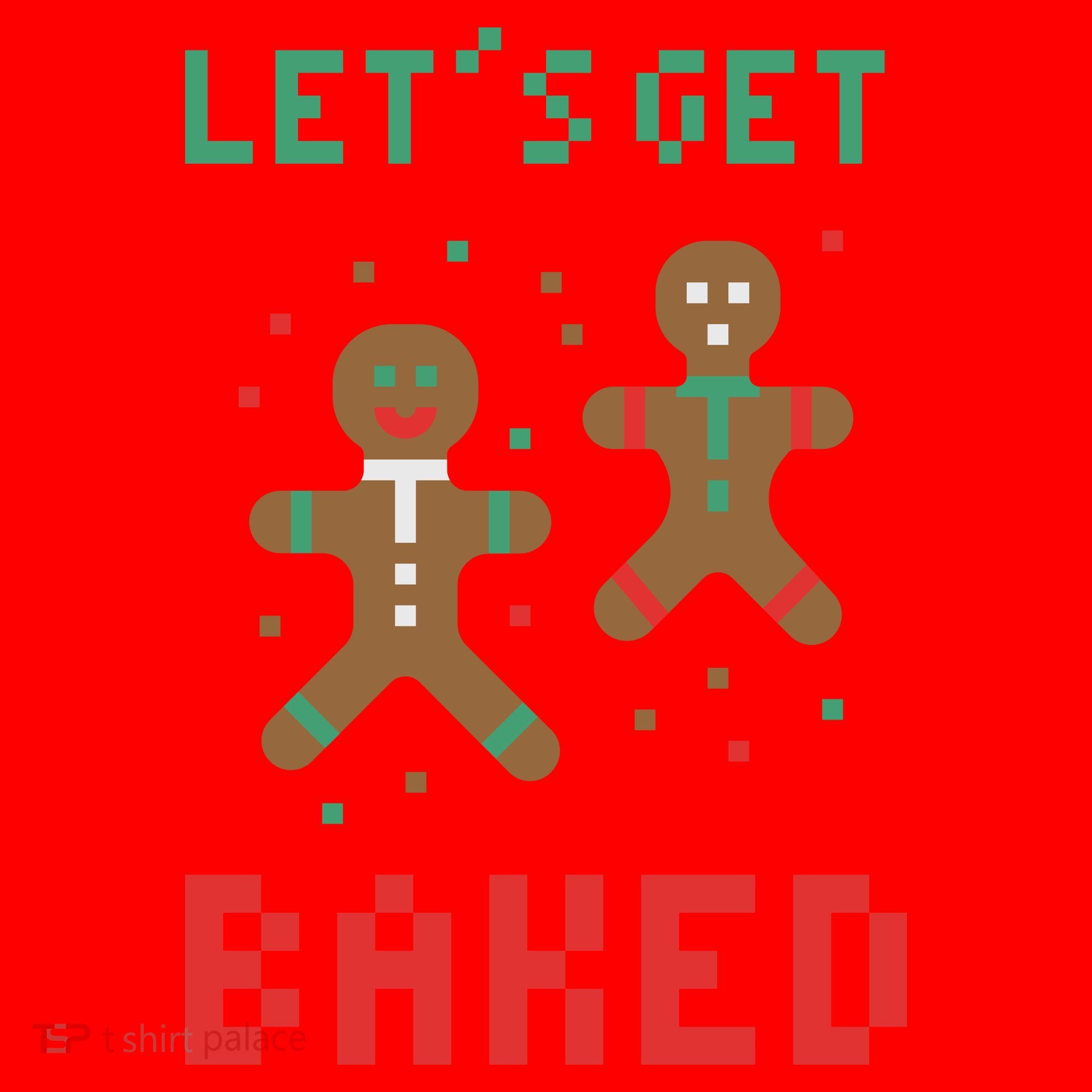 Let's Get Baked Gingerbread Cookie Funny Christmas Santa Hat