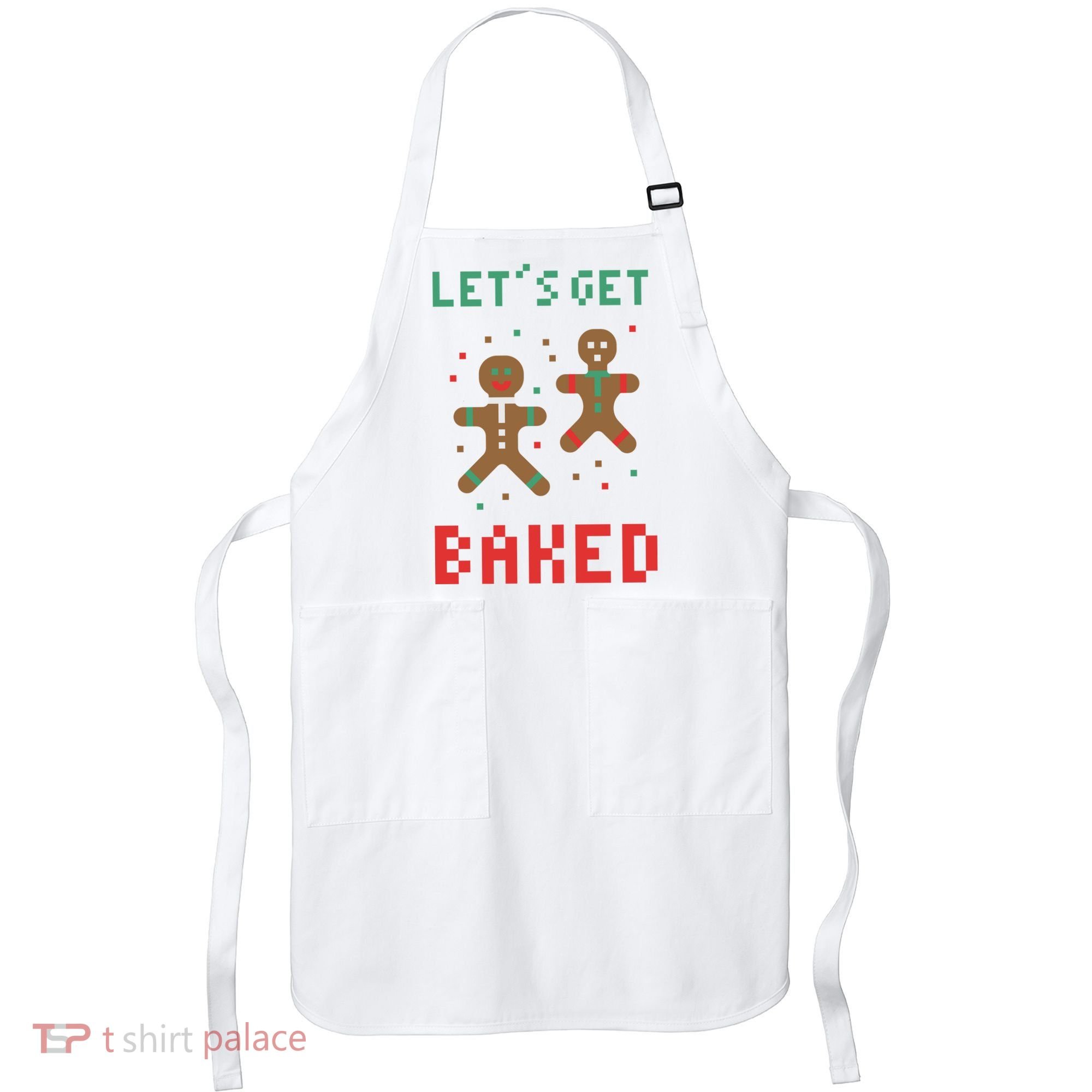 Let's Get Baked Gingerbread Cookie Funny Christmas Apron