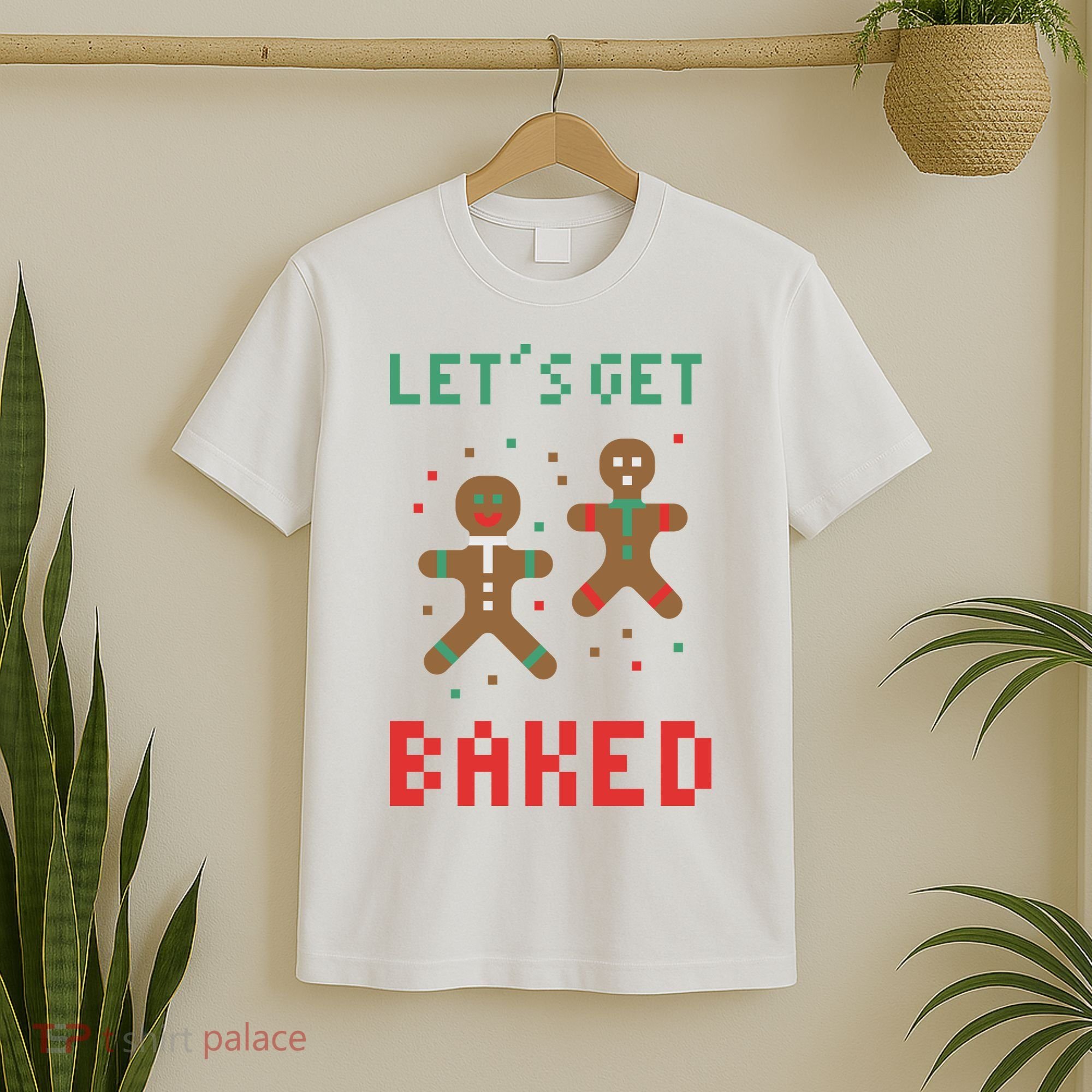 Let's Get Baked Gingerbread Cookie Funny Christmas T-Shirt