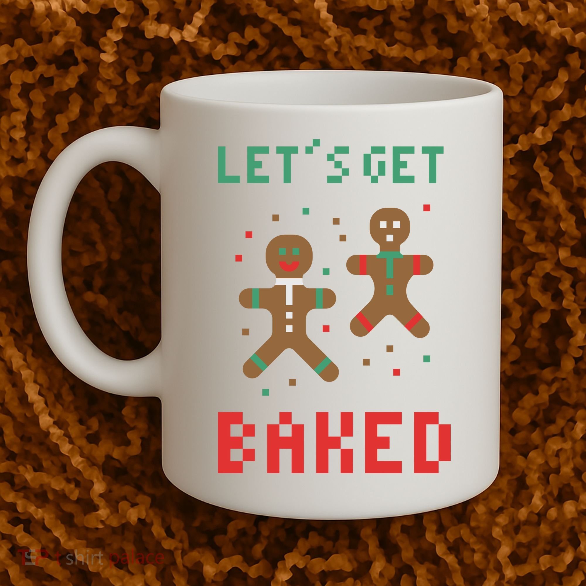 Let's Get Baked Gingerbread Cookie Funny Christmas Coffee Mug