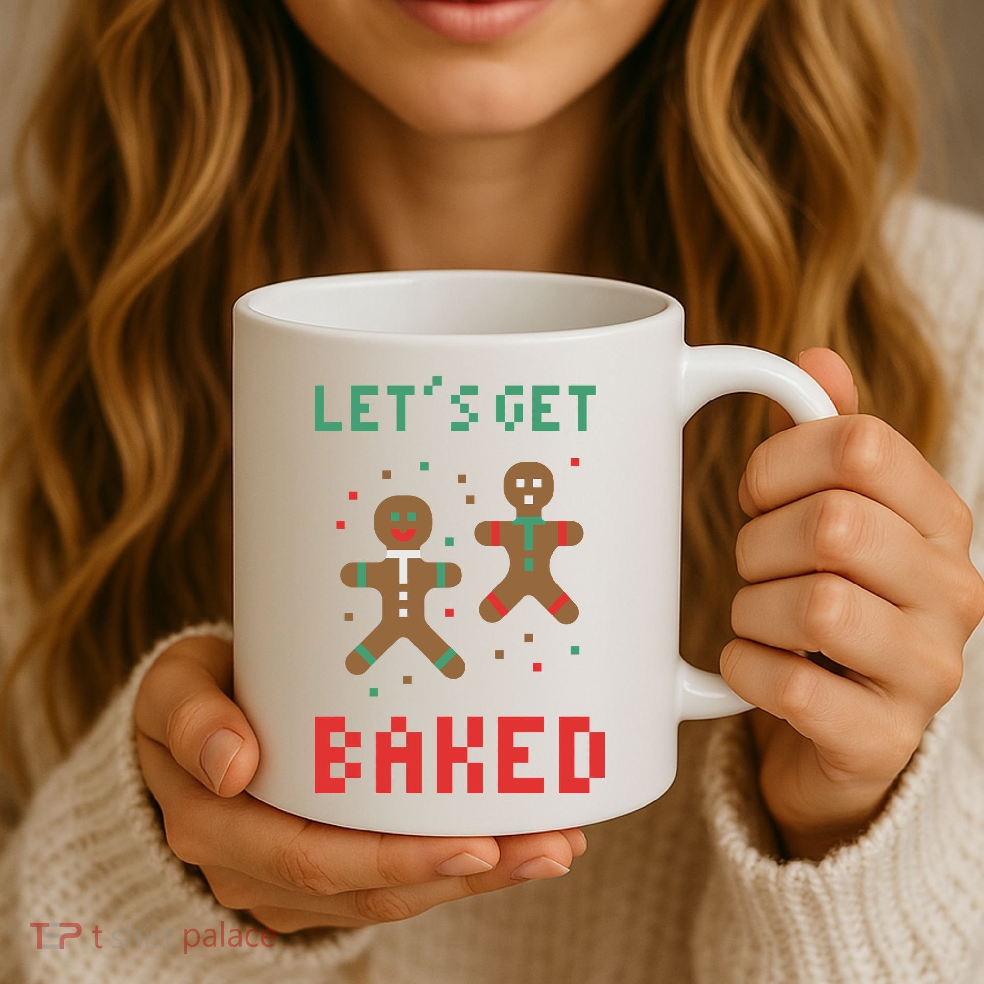 Let's Get Baked Gingerbread Cookie Funny Christmas Coffee Mug