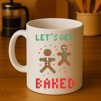 Let's Get Baked Gingerbread Cookie Funny Christmas Coffee Mug thumb 4
