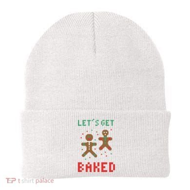 Let's Get Baked Gingerbread Cookie Funny Christmas Beanie