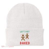 Let's Get Baked Gingerbread Cookie Funny Christmas Beanie thumb 0