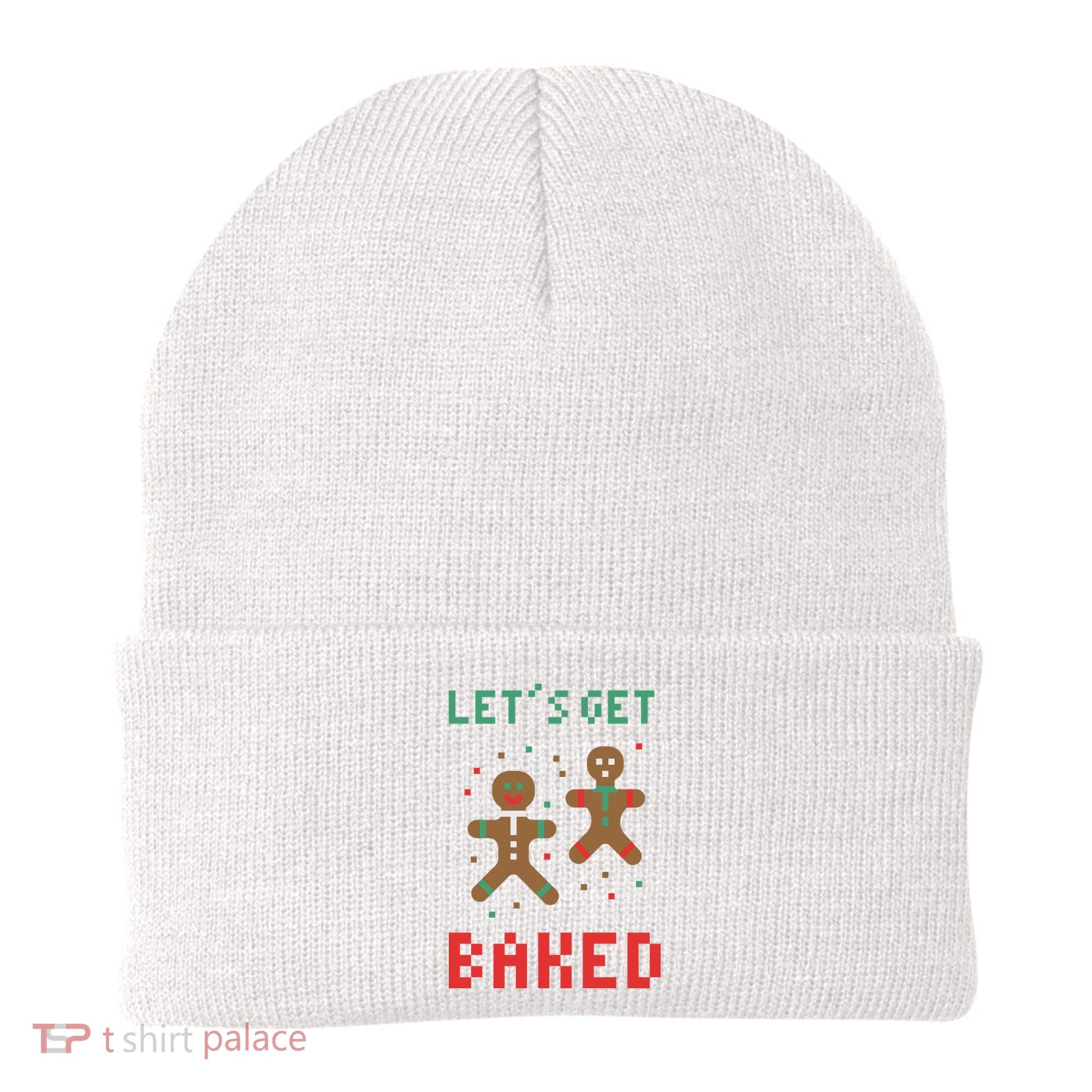 Let's Get Baked Gingerbread Cookie Funny Christmas Beanie