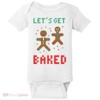 Let's Get Baked Gingerbread Cookie Funny Christmas Baby Bodysuit thumb 0