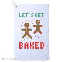 Let's Get Baked Gingerbread Cookie Funny Christmas Golf Towel thumb 0