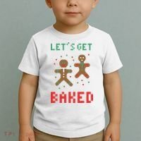 Let's Get Baked Gingerbread Cookie Funny Christmas Toddler T-Shirt thumb 2