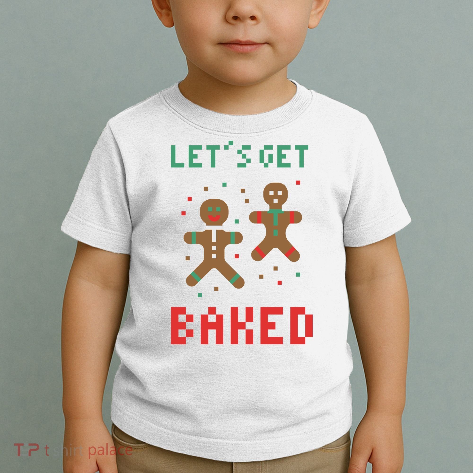 Let's Get Baked Gingerbread Cookie Funny Christmas Toddler T-Shirt