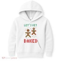 Let's Get Baked Gingerbread Cookie Funny Christmas Kids Hoodie thumb 0