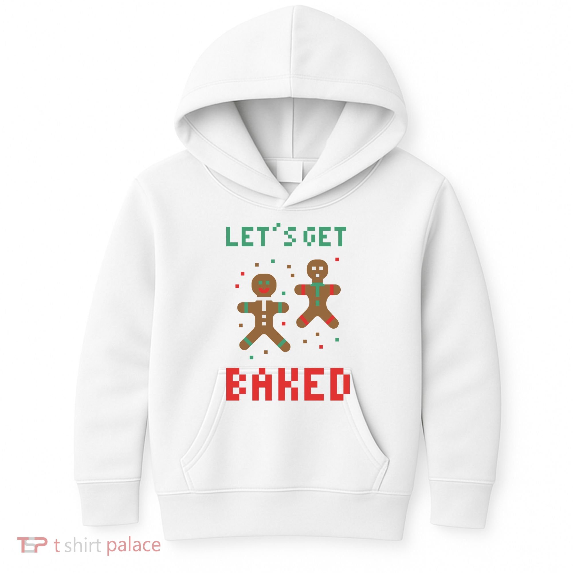 Let's Get Baked Gingerbread Cookie Funny Christmas Kids Hoodie
