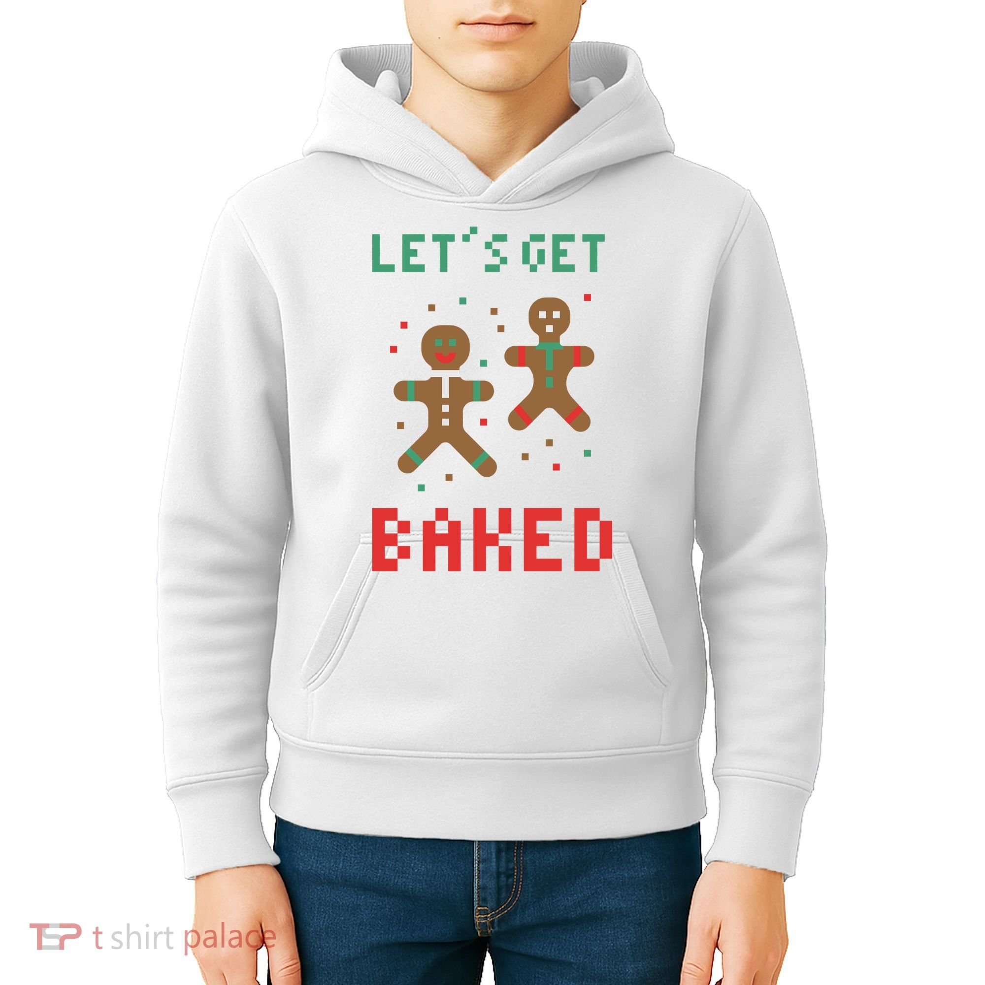 Let's Get Baked Gingerbread Cookie Funny Christmas Kids Hoodie