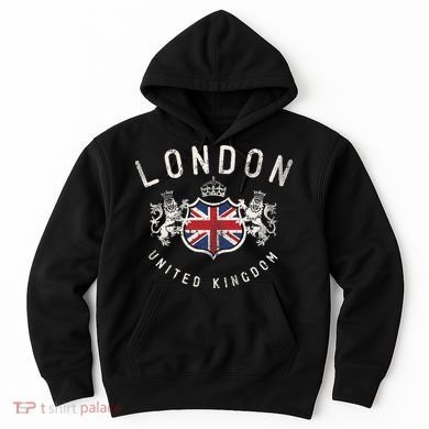 London Great Britain Vintage Crown Flag Hoodie