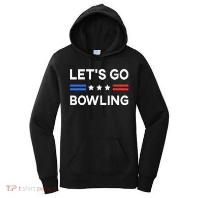 Lets Go Bowling Conservative US Flag Bowler Lucky Bowling Women's Hoodie