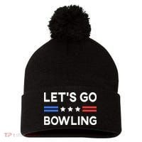Lets Go Bowling Conservative US Flag Bowler Lucky Bowling Pom Pom 12in Knit Beanie thumb 0