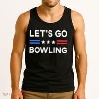 Lets Go Bowling Conservative US Flag Bowler Lucky Bowling Tank Top thumb 3