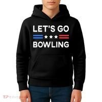 Lets Go Bowling Conservative US Flag Bowler Lucky Bowling Kids Hoodie thumb 4
